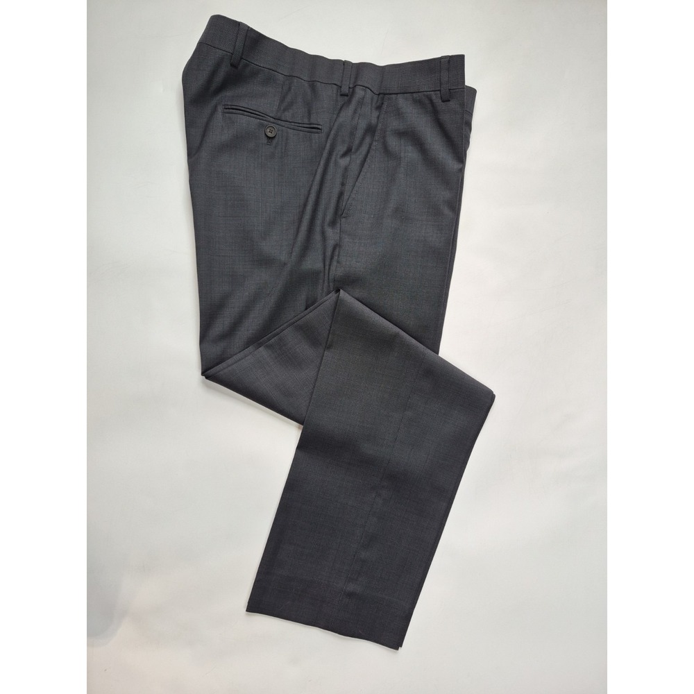 Jos A Bank Travel Tech Mens 34x32 Slim Flat Front Wool Dress Pants Charcoal